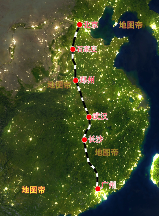图-京广铁路线示意图