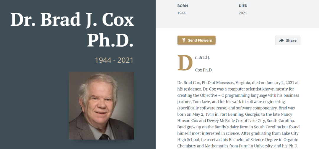 Objective-C之父Brad J. Cox去世，他推动了今天苹果的软件生态