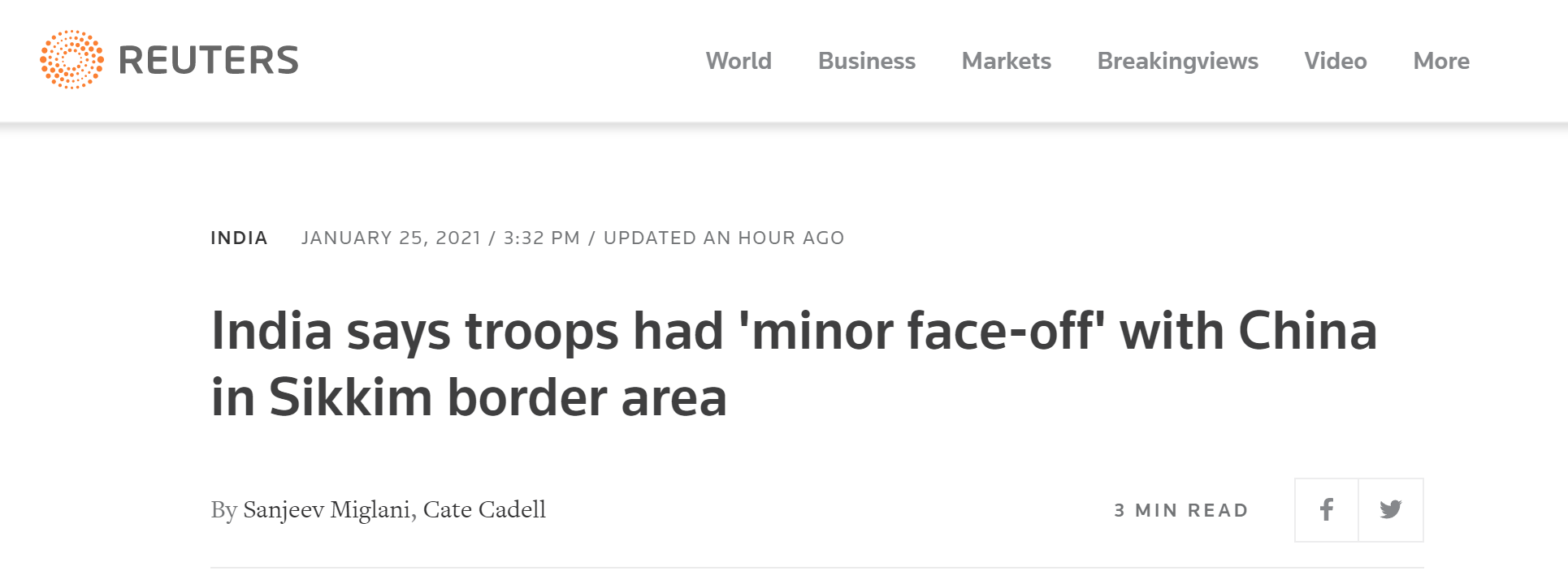 印军方辟了印度媒体的谣！编造“解放军20人在最新冲突中受伤”，印陆军辟谣：是小规模对峙，已解决