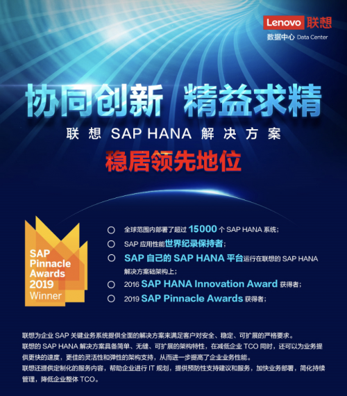 洞悉价值 释放潜能：联想发布新一代超强性能SAP HANA一体机