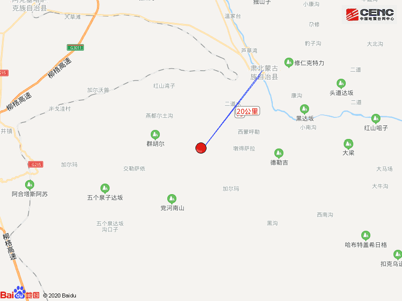 甘肃酒泉市阿克塞县发生36级地震