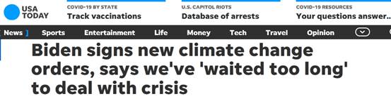 “不能再等了！” 白宫气候日当天拜登签署应对气候变化新行政令