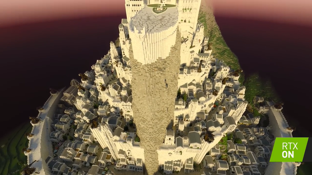 我的世界还原魔戒刚铎首都光追效果展示