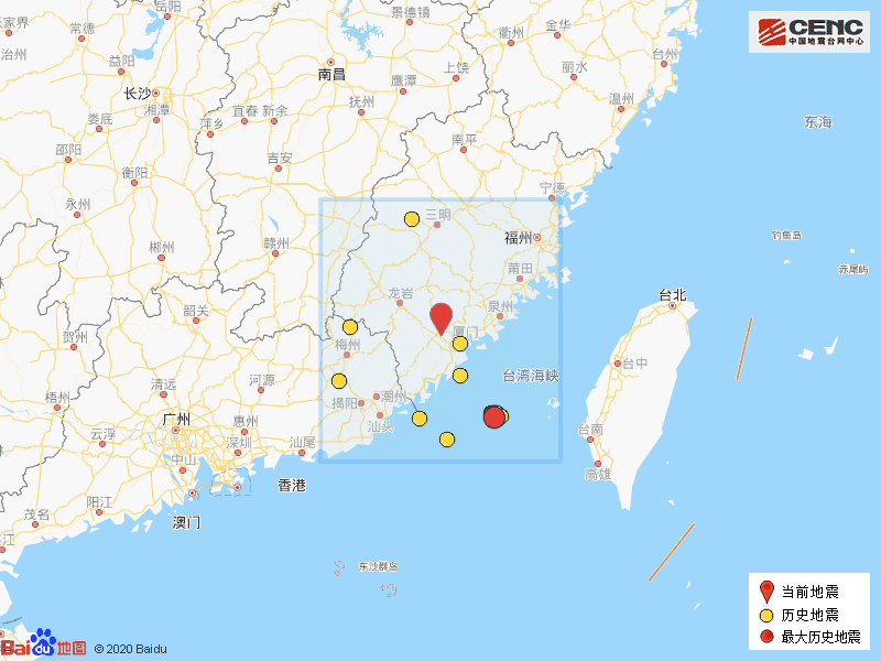 福建漳州市长泰县发生30级地震