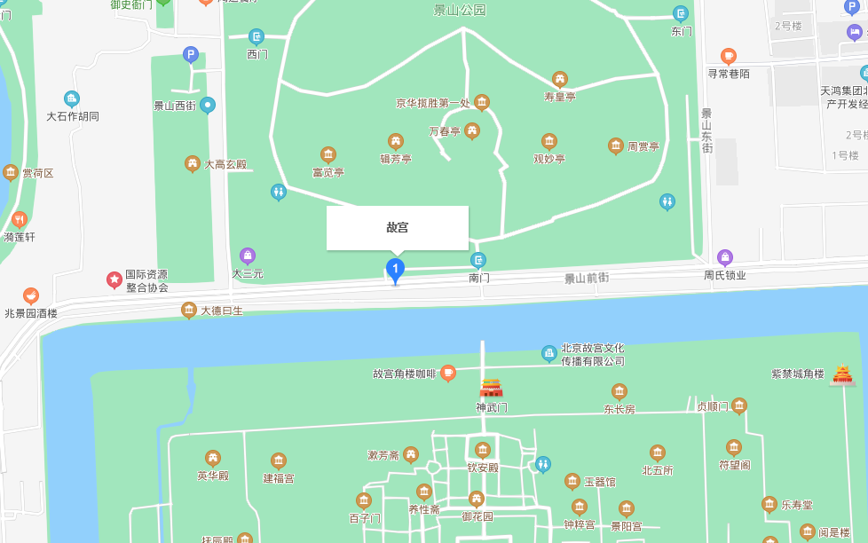 △原“故宫”公交站位置图