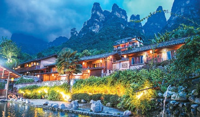 广西来宾市金秀瑶族自治县六巷乡的一处民宿.  新华社记者 曹祎勉摄