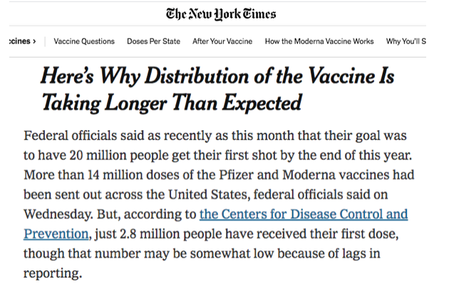 美媒:按目前疫苗接种速度 美国需要十年才能控制疫情