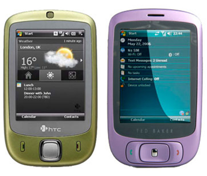 ▲ HTC 的 Touch 手机(图左)和 Ted Baker 的手机(图右)。 图片来自:The Register