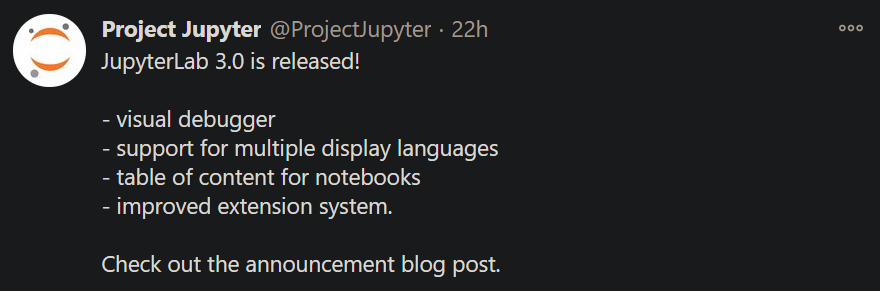 JupyterLab 3.0发布，原生可视化调试与中文支持 