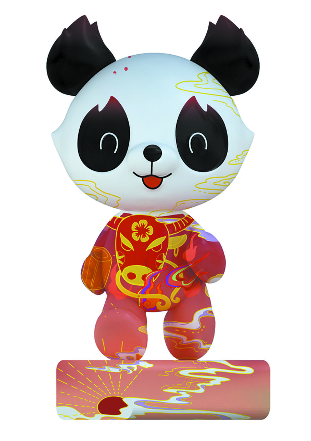 随着6座新年主题的蓉宝艺术彩绘作品惊艳亮相,"多彩大运·熊猫出发"