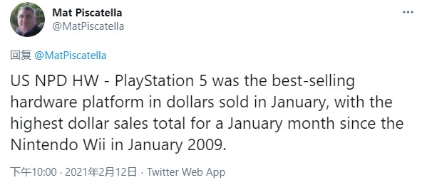 PS5打破Wii在美国12年的销售纪录