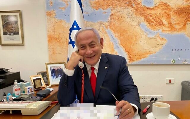 △2021年2月17日，以色列总理内塔尼亚胡与美国总统拜登进行电话会谈