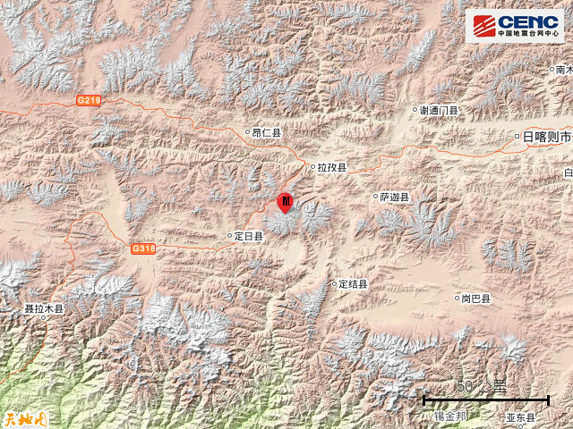 西藏日喀则市定日县发生32级地震