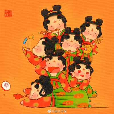    “唐宫夜宴手绘大赛”互动话题吸引了众多网友参与。图为网友作品。河南博物院供图