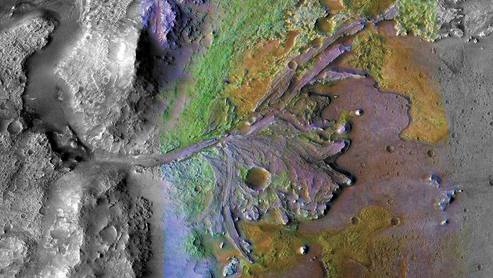 杰泽罗（Jezero）陨石坑 图片来源：NASA