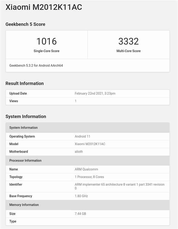 Redmi K40现身跑分网站：骁龙870加持