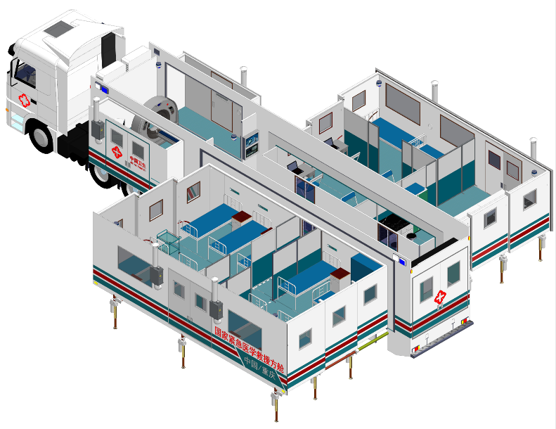 多级拓展移动方舱医院效果图