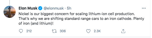 马斯克最担心的事：镍不够用