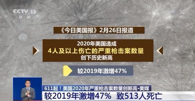 611起！513死！美国去年4人及以上伤亡枪击案数量创新高