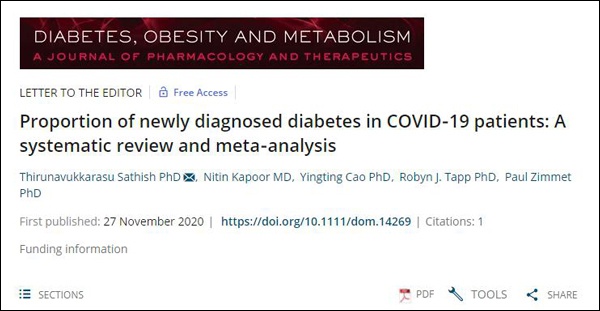 新冠患者康复后可能会患上1型糖尿病 原因不明