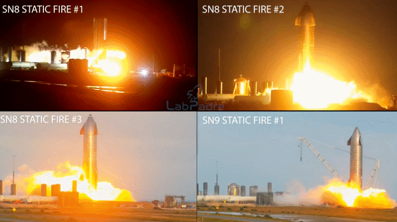 【SN8和 SN9 的静态点火对比】