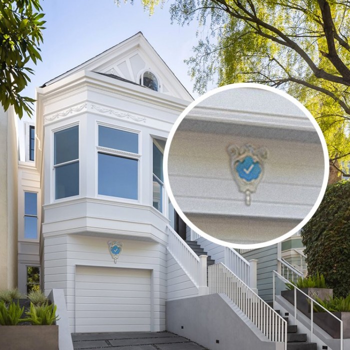 房屋外墙的“蓝色验证徽章”引Twitter网友关注