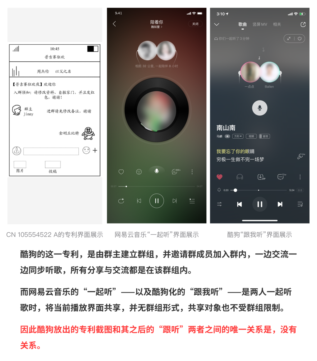 网易云音乐再回应酷狗：提供无关专利 设计抄袭铁证如山