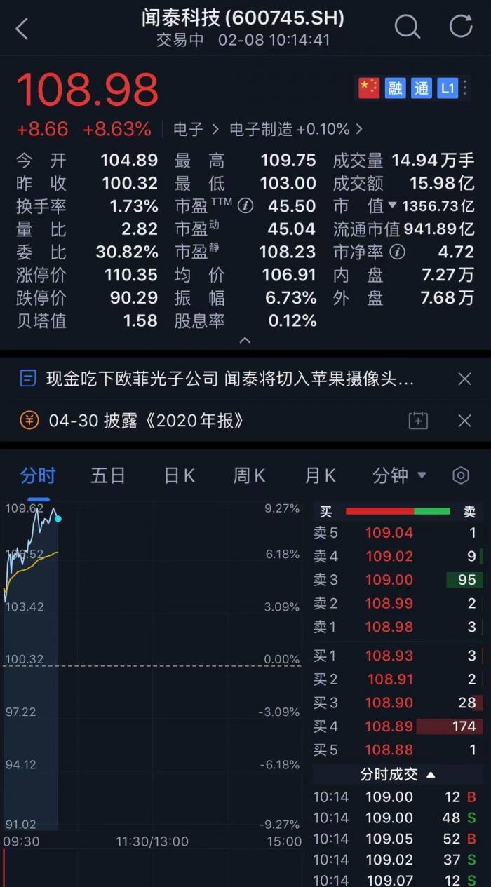 欧菲光“卖子”成真：闻泰科技接盘 或将进入苹果产业链