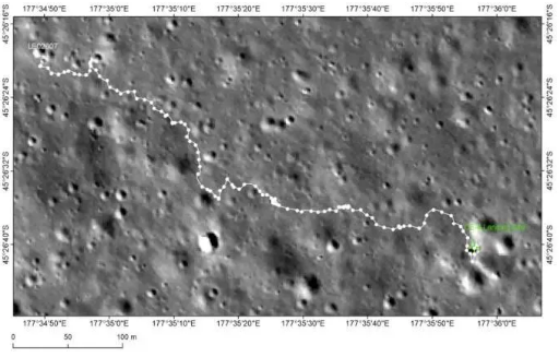 嫦娥四号巡视路径图。图源：中国探月工程官方微博