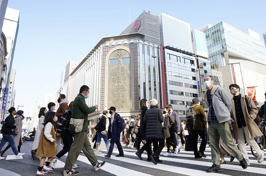 当地时间2021年2月7日，日本东京街头。人民视觉图