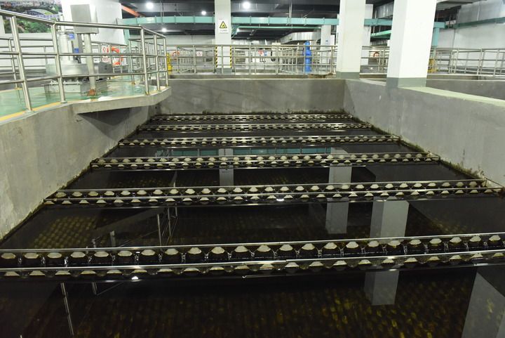 这是贵阳市青山再生水厂的高效沉淀池(2021年2月8日摄).