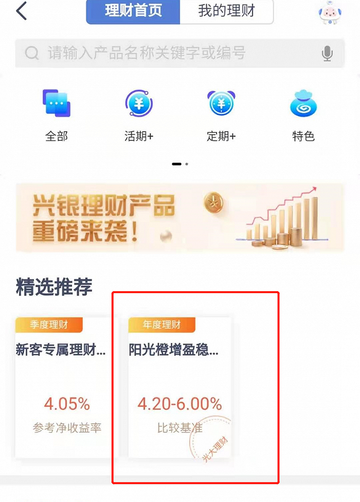 图片来源：兴业银行手机app