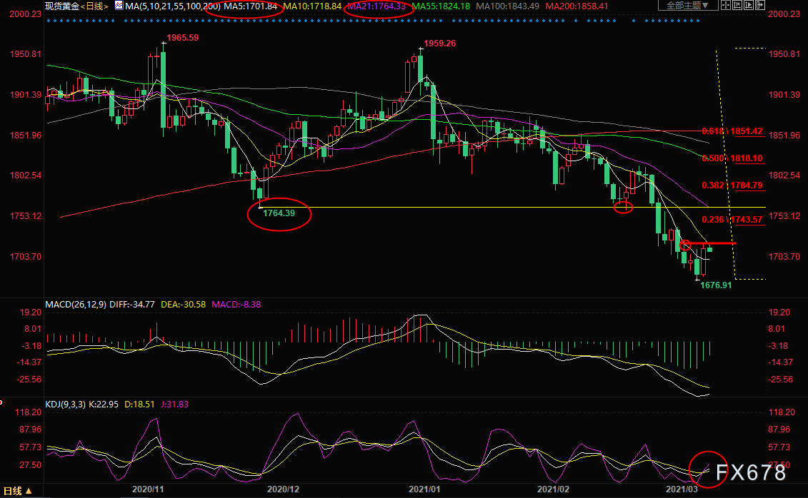 （现货黄金日线图）