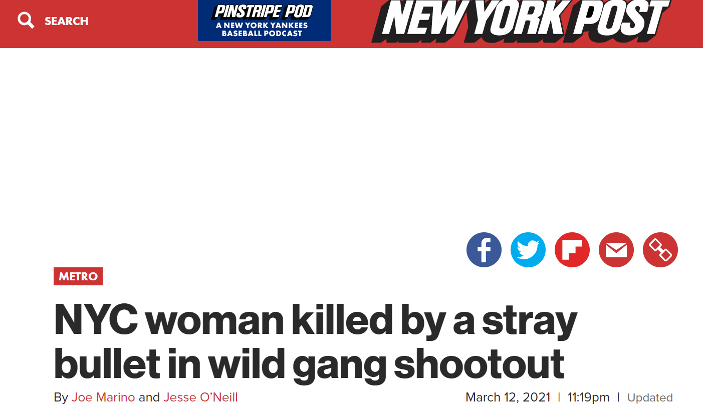 突发！纽约街头发生枪战，目击者：就听到砰、砰、砰、砰、砰……
