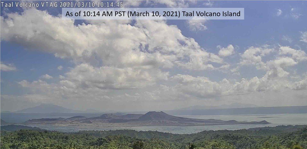 △菲律宾火山地震研究所在3月10日发布的火山全景图