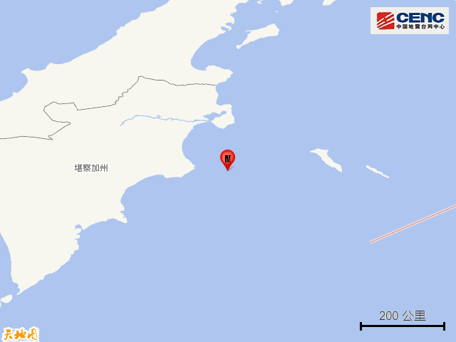 堪察加东海岸附近海域发生6.4级地震