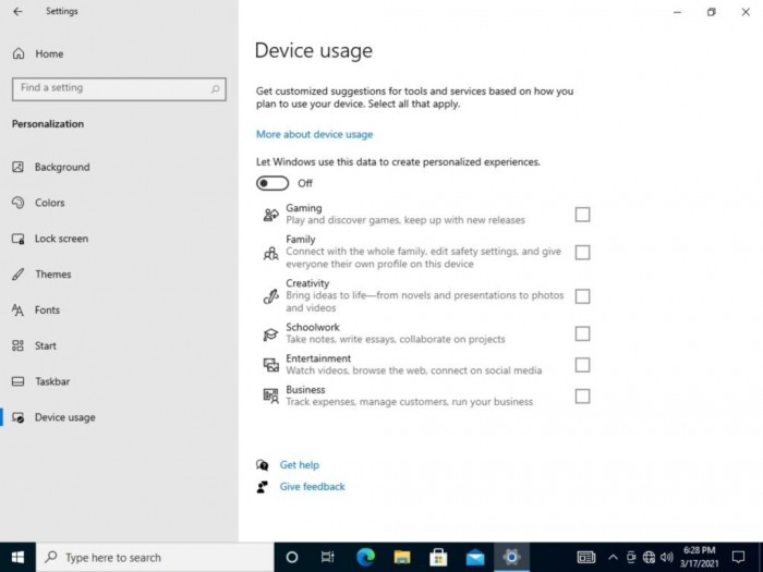 [图]Windows 10测试“设备使用”功能：可让用户指定电脑用途