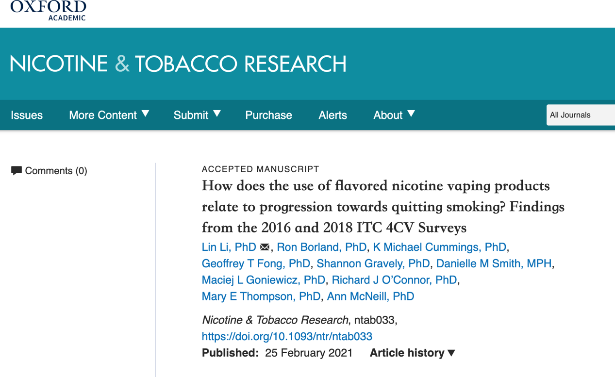 （图：墨尔本大学研究：烟民使用口味电子烟更容易戒烟，效果是使用薄荷醇的近2倍）