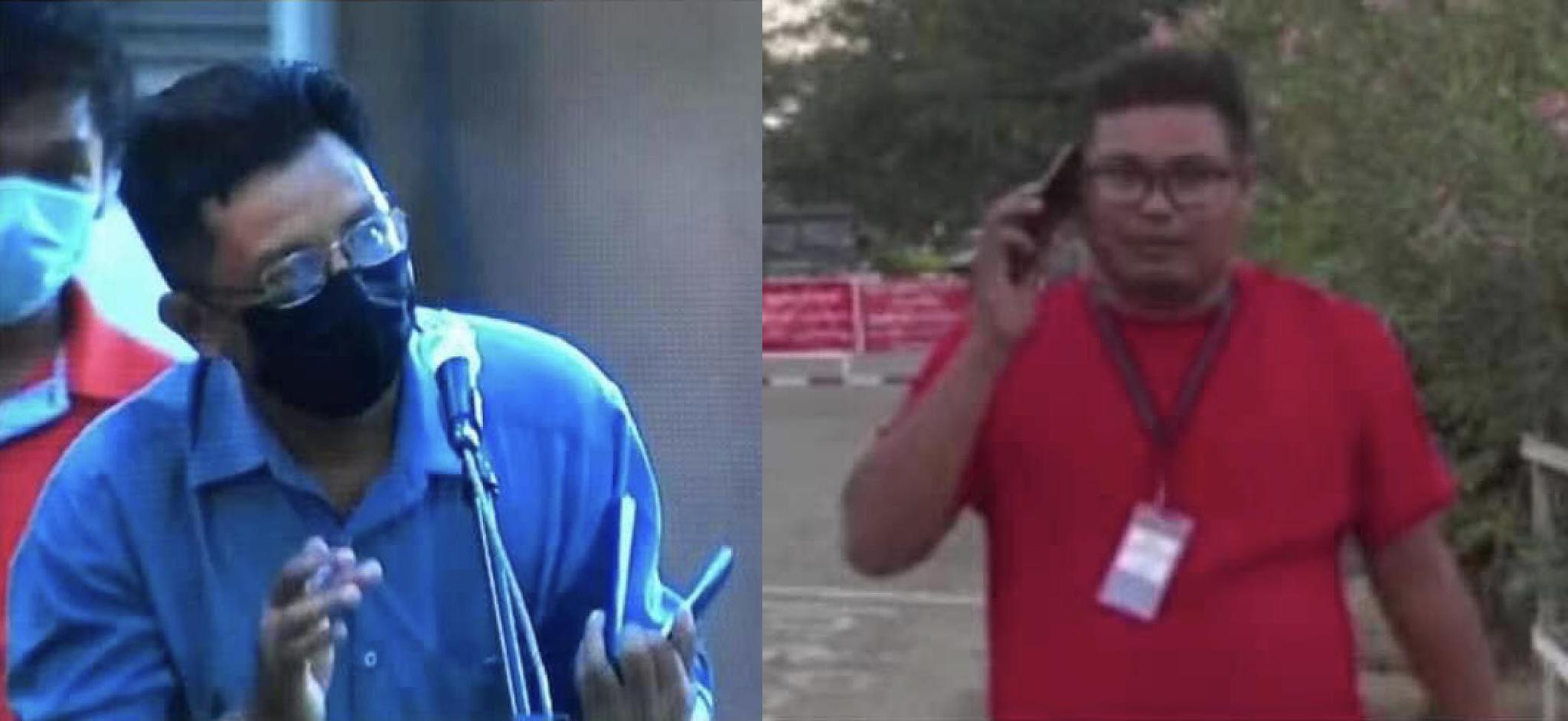 △BBC驻内比都记者昂杜拉（左）缅甸密兹玛通讯社前驻内比都记者丹泰将（右）