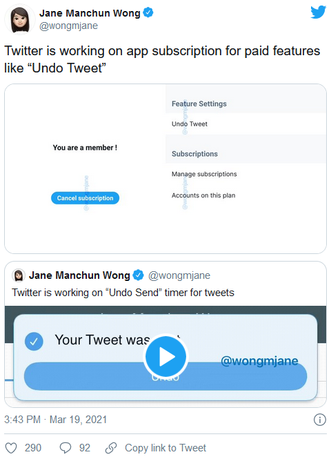 Twitter确认正在测试“撤消发推”功能 但可能仅限于专业用户