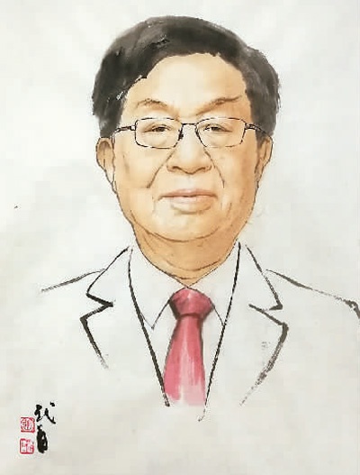 叶培建肖像画.  本版画家 张武昌绘