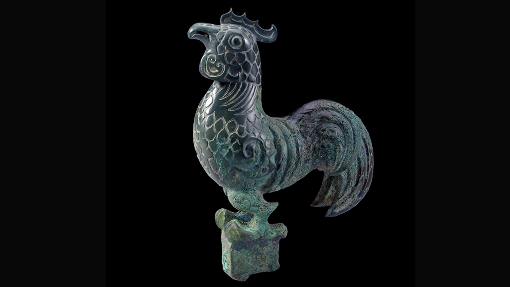 三星堆出土的铜鸡