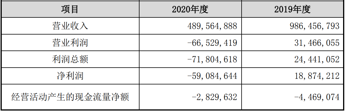 龙星科技主要财务数据