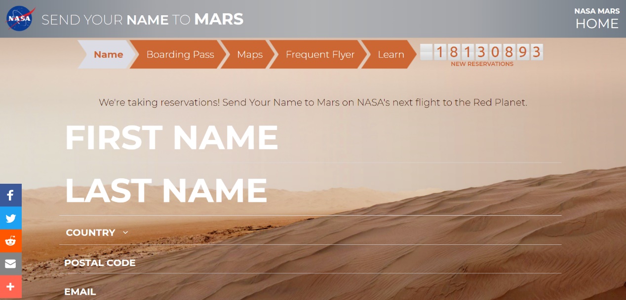 把台湾列为“国家”，NASA“火星船票”惹怒网友：“退票”！
