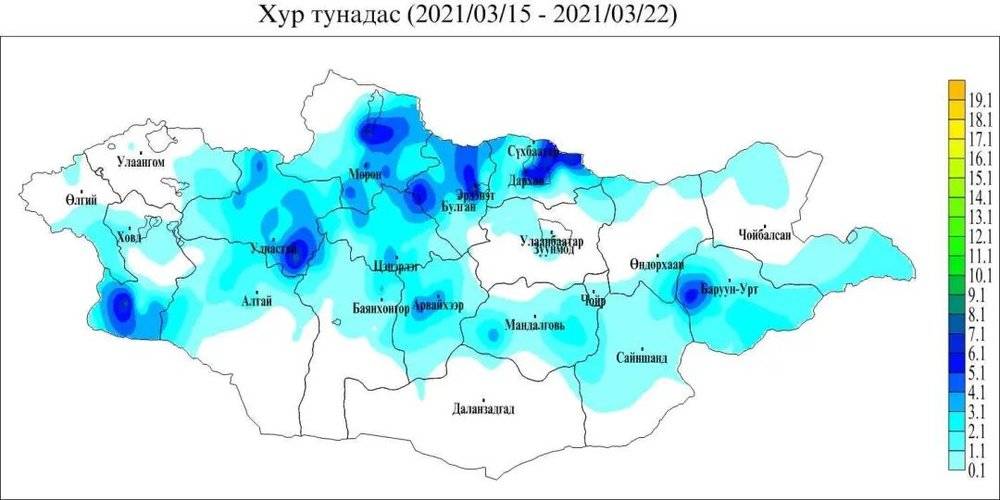 蒙古国的降水图 图源网络
