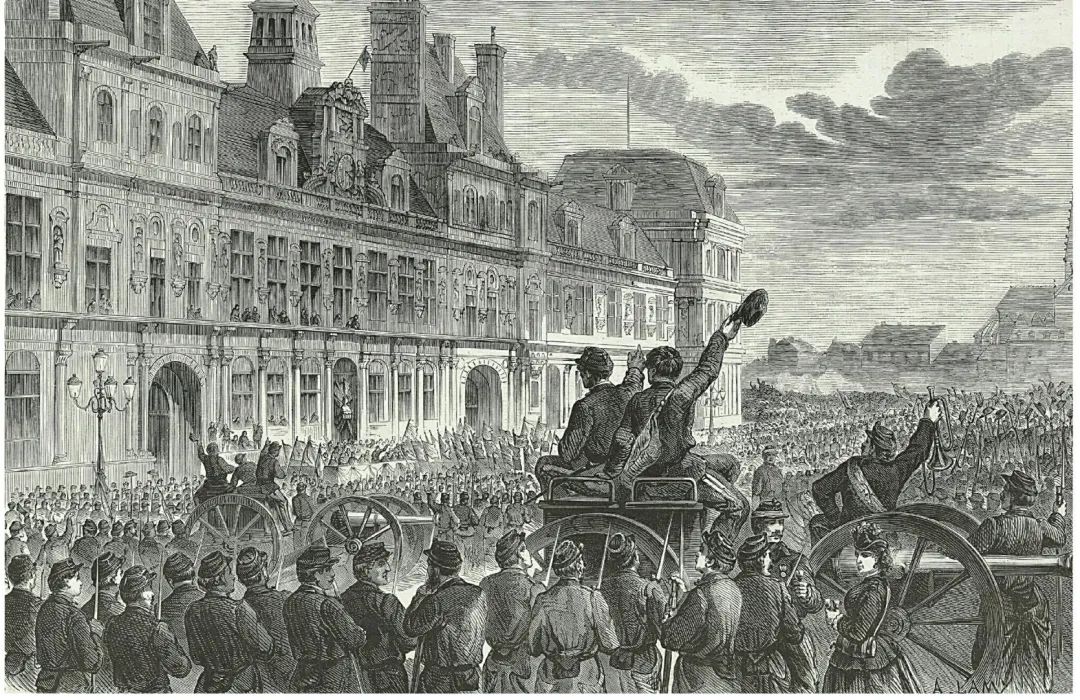 围墙之下,石碑诉说,多少英雄血泪,一百五十年前的巴黎公社运动中,涌现