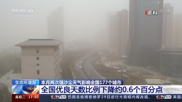 生态环境部：3月两次强沙尘天气影响我国177市