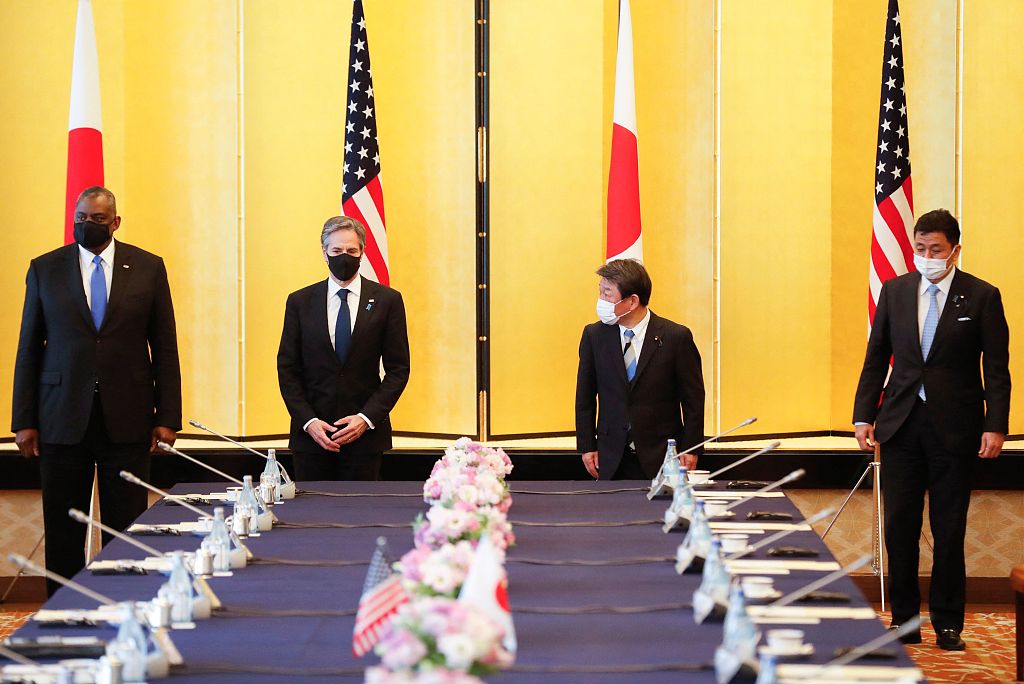 当地时间2021年3月16日,日美"2 2"会谈在日本东京举行.(视觉中国)