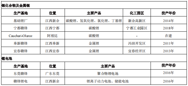 图表来源：赣锋锂业2020年年度报告