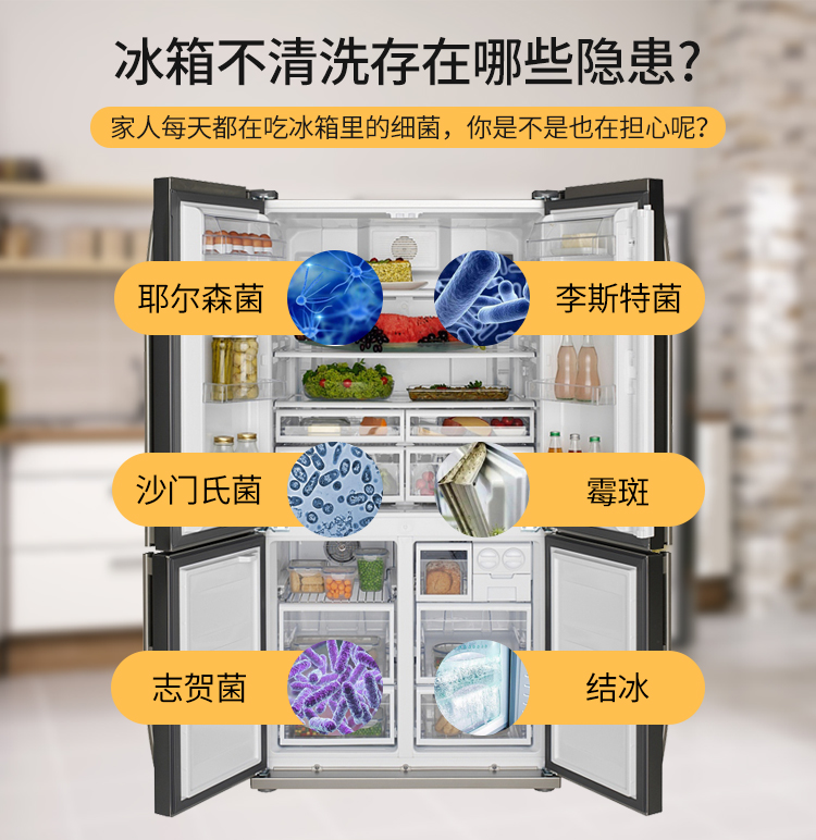 小心病从口入家用冰箱清洗消毒不能忘